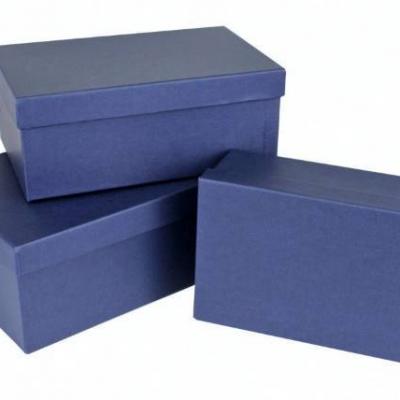 Набор подарочных коробок 3 в 1 прямоугольник 23*16*9.5 см Темно-синий 531021тсин