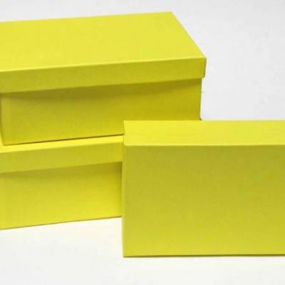 Набор подарочных коробок 3 в 1 Прямоугольник 23*16*9.5 см Желтый 530735ж