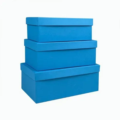 Набор подарочных коробок 3 в 1 прямоугольник 23*16*9.5 см Бирюза 531136