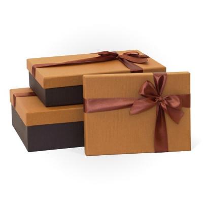 Набор подарочных коробок 3 в 1 прямоугольник 29*19*8 см Круг светлый орех 54088