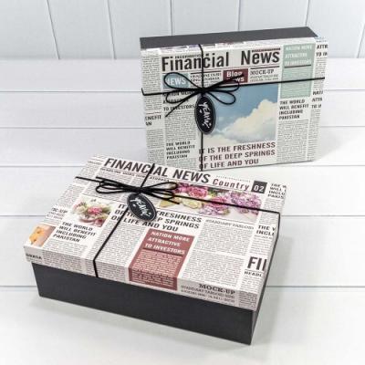 Набор подарочных коробок 3 в 1 прямоугольник 29*21*9.5 см Financial News ассортимент 443409