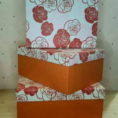Набор подарочных коробок 3 в 1 прямоугольник 33*26*15 см Флок 55687