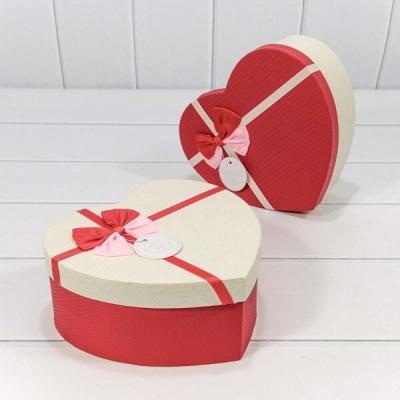 Набор подарочных коробок 3 в 1 сердце 22*20*9 см С бантиком ассорти 449504