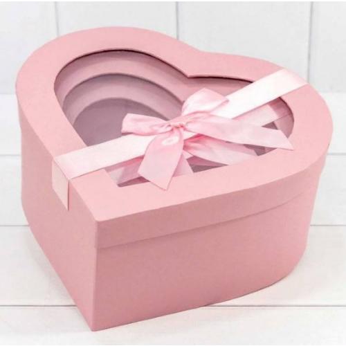 Набор подарочных коробок 3 в 1 сердце 25.8*24.5*12 см Розовый 440789р