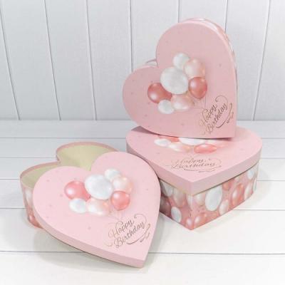 Набор подарочных коробок 3 в 1 сердце 33*32*11.5 см Розовый