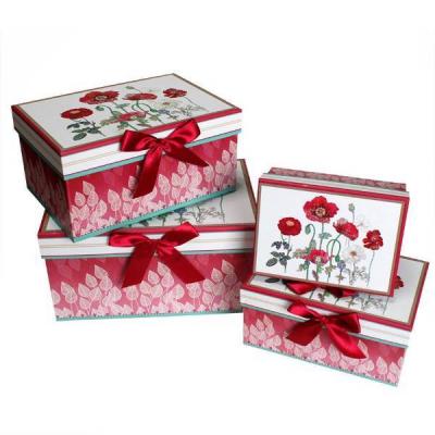 Набор подарочных коробок 4 в 1 прямоугольник 23*16*12 см Маки 530922