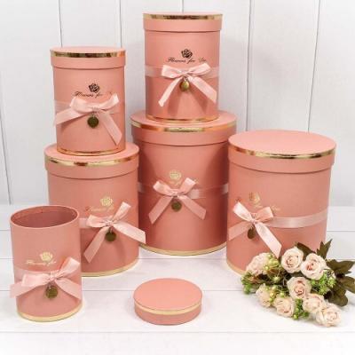 Набор подарочных коробок 6 в 1 цилиндр 21*25.5 см 'Flowers for you' персиковый 443503
