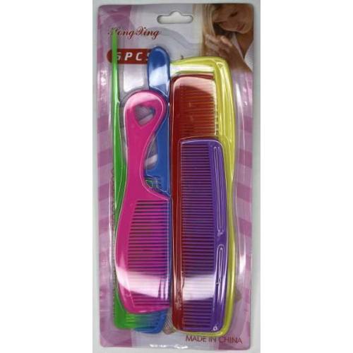 Набор расчесок для волос Гребни 6 шт цветные 11316