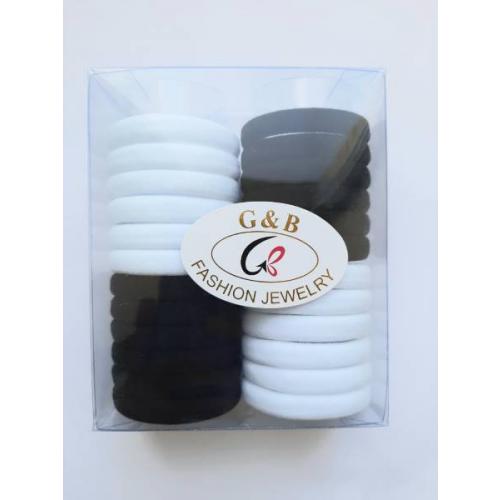 Набор резинок для волос черные и белые (24 штук в наборе) Цена за набор 12272-5