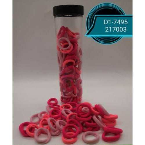 Набор резинок для волос розово-красные 2.5 см в банке (80 штук в наборе) Цена за набор 124473