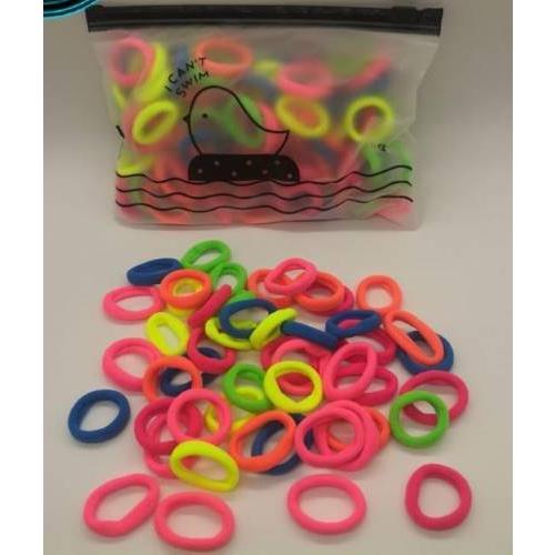 Набор резинок для волос яркие в пакете зип-лок (100 штук в наборе) Цена за набор 12593-2