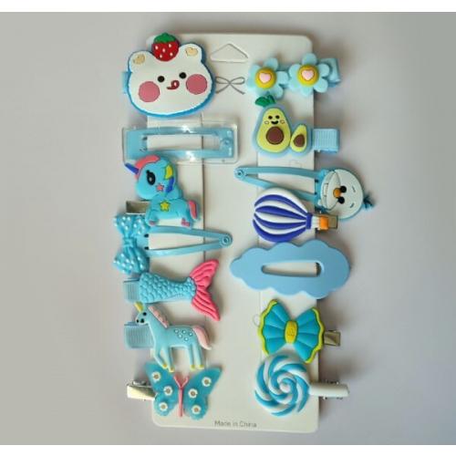 Набор заколок для волос голубой (14 штук в наборе) Цена за набор 144685