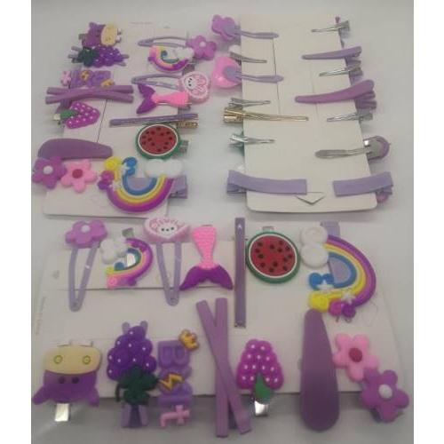 Набор заколок для волос из 14 штук сиреневый 144686