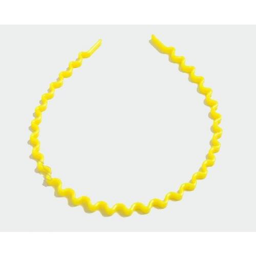 Ободок для волос пластик 5 мм волнистый желтый 171195