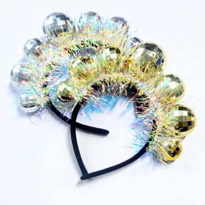 Ободок для волос 'Шарики и дождик' на черном ободке 142284