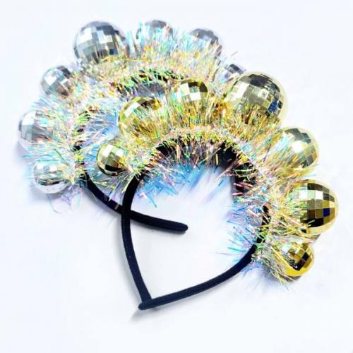 Ободок для волос 'Шарики и дождик' на черном ободке 142284