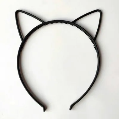 Ободок для волос тонкий Пластиковые маленькие ушки (0,6 см) 14216