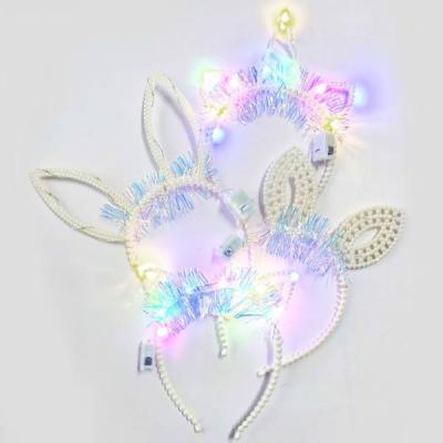 Ободок для волос 'Ушки светящиеся' жемчуг 14274