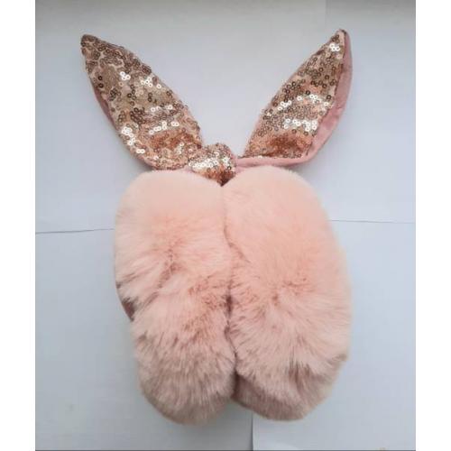 Ободок-наушники мех пайетки