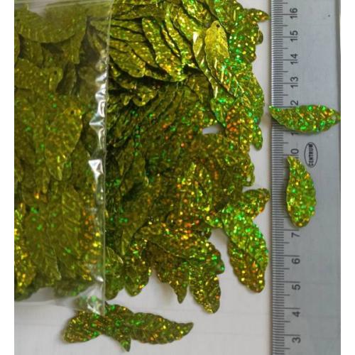 Пайетки Листок 25*14 мм 500 г Светло-зеленый 17014