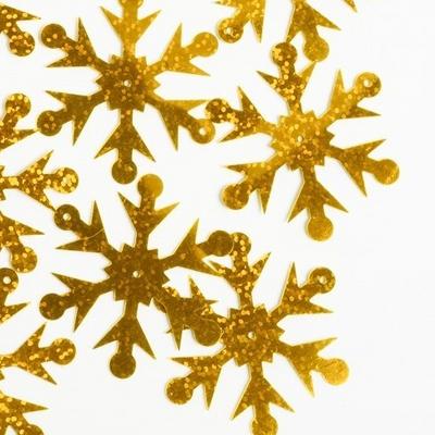 Пайетки 'Снежинки крупные' 5 см*100 г Золотой 171270