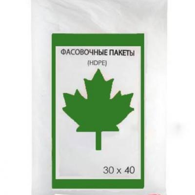 Пакет фасовочный ПНД 30*40 см евроблок Зеленый клен матовый