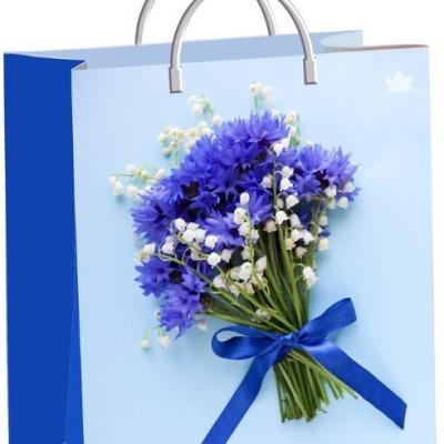 Пакет из мягкого пластика 140 мкм 24х26 см Милые васильки