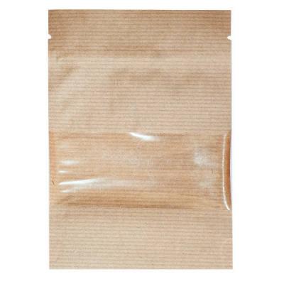 Пакет крафт дой-пак с зип-локом и окном 4 см 40 г/м2 11х18.5+(3.5+3.5) см 50 шт