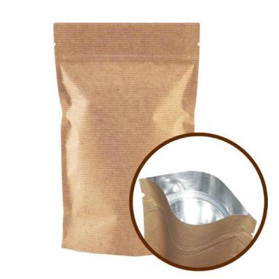 Пакет крафт Дой-Пак с ЗИП замком 60 г/м2 15х21+(4+4) см 50 шт 90041