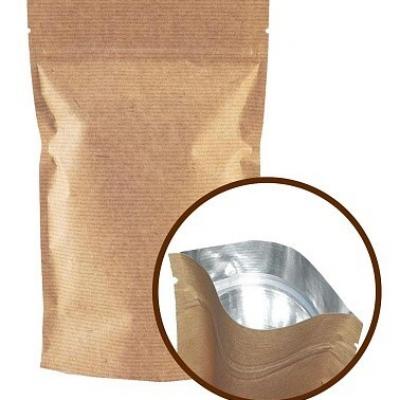 Пакет крафт Дой-Пак с ЗИП замком 60 г/м2 16х25+(4+4) см 50 шт 900415