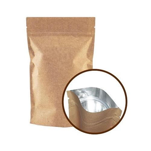 Пакет крафт Дой-Пак с ЗИП замком 60 г/м2 16х25+(4+4) см 50 шт 900415