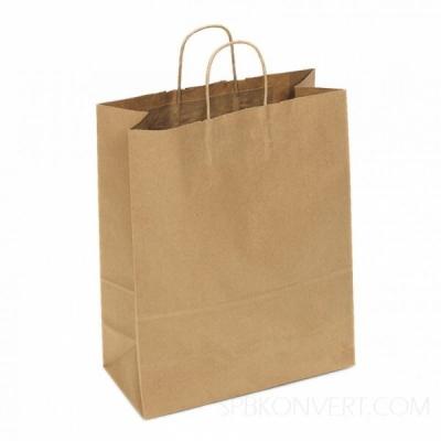 Пакет крафт с крученой ручкой 70 г/м2 22х12х25 см 10 шт 900436