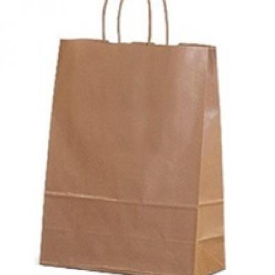 Пакет крафт с крученой ручкой 70 г/м2 26х15х35 см 10 шт 900432