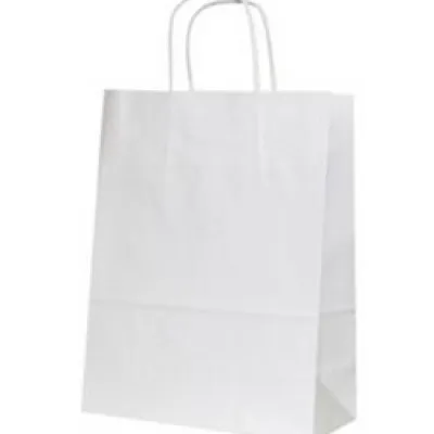 Пакет крафт с крученой ручкой 80 г/м2 22х12х25 см Белый 10 шт 900434