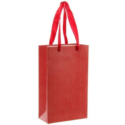 Пакет ламинированный подарочный бумажный 11*18*5 см Красный 550140