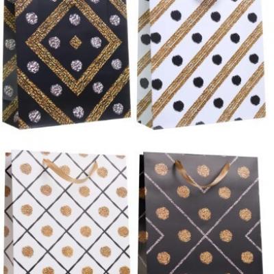 Пакет ламинированный подарочный бумажный 31х42х12 см Геометрия (микс) 50067