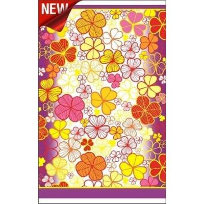 Пакет подарочный фольга металл с цветным рисунком 25*40 см 'Вальс' 100 шт/уп