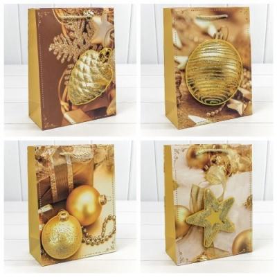 Пакет подарочный новогодний бумажный 18х23х10 см Новый год 441179