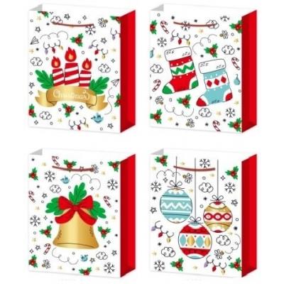 Пакет подарочный новогодний бумажный 18х24х9 см 530908
