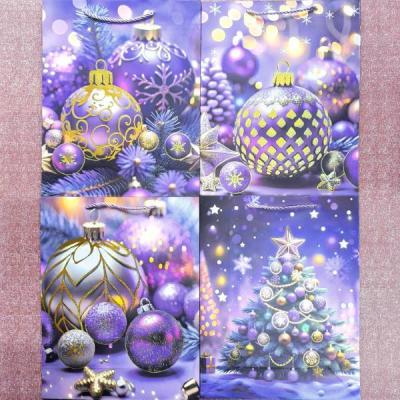 Пакет подарочный новогодний бумажный 18х24х9 см 58660