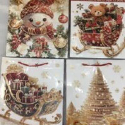 Пакет подарочный новогодний бумажный 18х24х9 см 58663