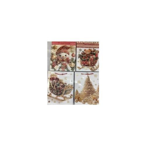 Пакет подарочный новогодний бумажный 18х24х9 см 58663