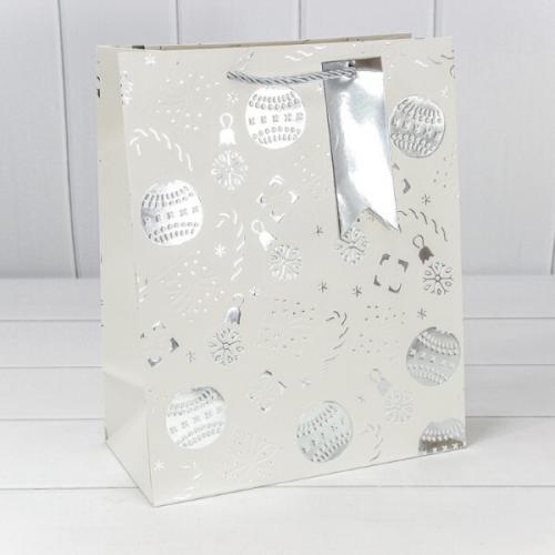 Пакет подарочный новогодний бумажный 26х32х10 см Новый год 442529