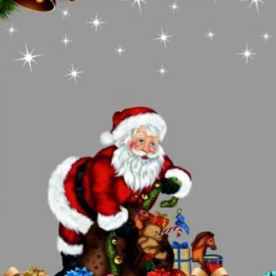 Пакет подарочный новогодний металлизированный 20х35 см Подарки 100 шт 905641