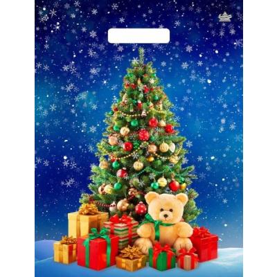 Пакет подарочный новогодний полиэтиленовый с прорубной ручкой 31х40 см 60 мкм Магия торжества 50 шт