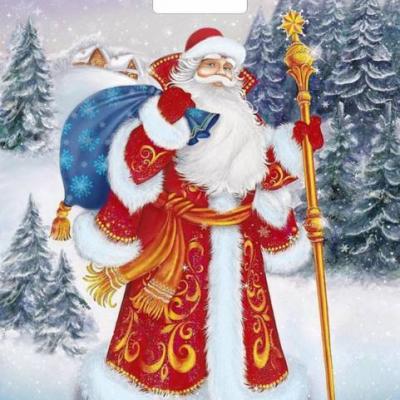 Пакет подарочный новогодний полиэтиленовый с прорубной ручкой 39х47.5 см 60 мкм Желанный гость 50 шт