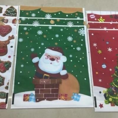 Пакет подарочный новогодний ПВД 23х34+3 см Микс 50 шт 58633