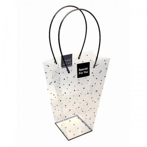 Пакет подарочный пластиковый 16*16*8 см Ваза для цветов 440194