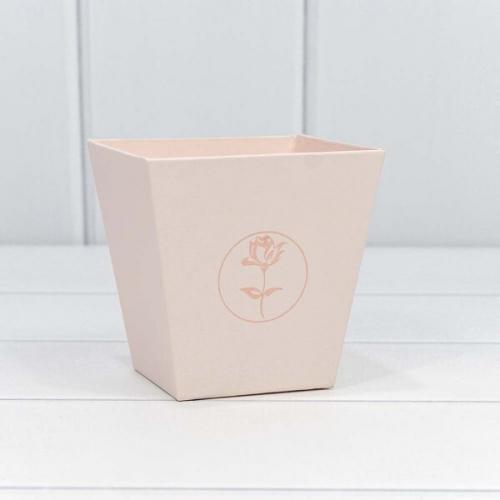 Пакет подарочный ваза для цветов 10.6*10.7*7.2 см С тиснением персиковый 'Мини' 442067