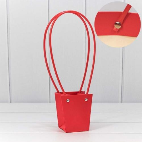 Пакет подарочный ваза для цветов 10*9*6.5 см Красный 441070